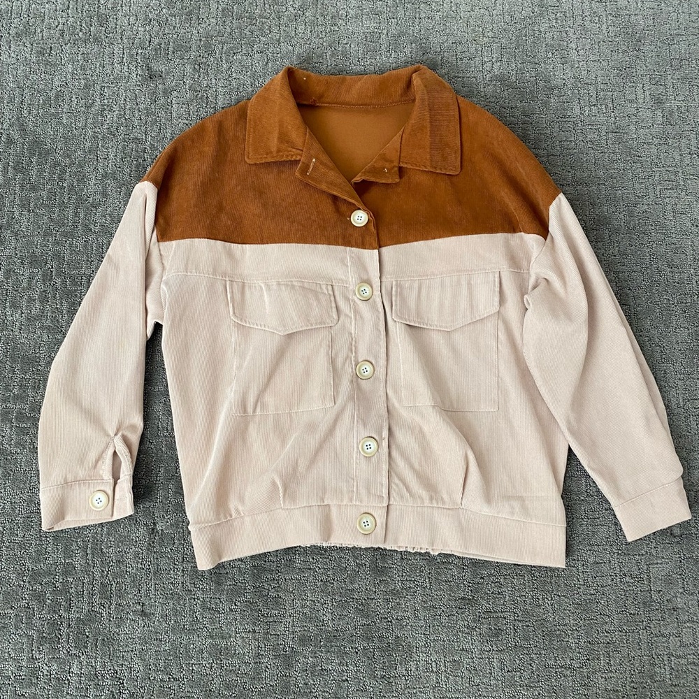 Two-Tone Button-Up Jacket